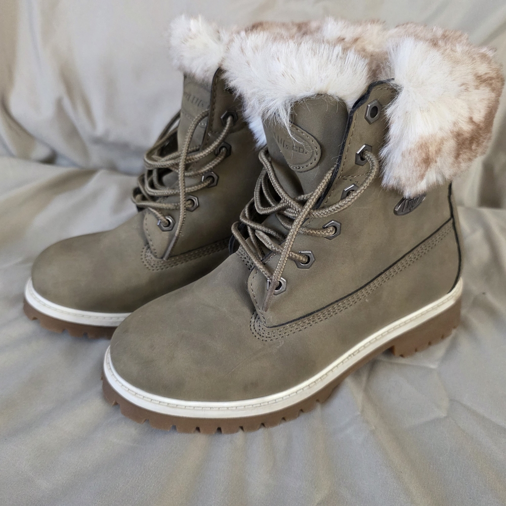Lugz Women's Lace Up Boots - Tan and White